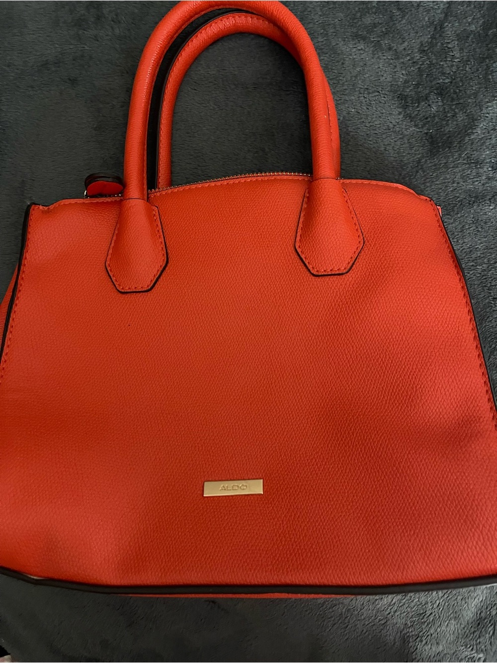 Aldo Orange Pebbled Top-Handle Tote